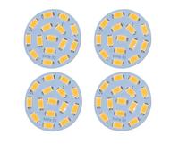 eufeifeiegds 4x LED G4 3W Light Round Board SMD 5050 Wide voltage AC/DC10-30V Back T-Pin 12V 24V MR11 MR16 replacment(White 6000K)