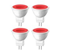 eufeifeiegds 4x MR11 Gu4.0 Bi-pin LED Light Bulb 3W 12V White Red Green Blue Spotlight Under Cabinet Closet(Red)