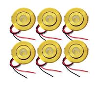eufeifeiegds 6x 100V 120V 230V Mini COB LED Ceiling Light 3W Showcase Cabinet Lighting Spot Cut Out Hole 40-45mm(Golden Finish,White 6000K)