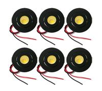 eufeifeiegds 6x 100V 120V 230V Mini COB LED Ceiling Light 3W Showcase Cabinet Lighting Spot Cut Out Hole 40-45mm(Black Finish,Warm White 3000K)