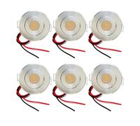 eufeifeiegds 6x 100V 120V 230V Mini COB LED Ceiling Light 3W Showcase Cabinet Lighting Spot Cut Out Hole 40-45mm(Silver Finish,Warm White 3000K)