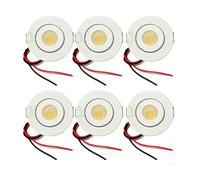 eufeifeiegds 6x 100V 120V 230V Mini COB LED Ceiling Light 3W Showcase Cabinet Lighting Spot Cut Out Hole 40-45mm(White Finish,White 6000K)