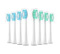 eufeifeiegds 8Pack Replacement Toothbrush Heads Compatible with Care Replacement Heads, Replacement Brush Head,White(4 Green 4 Blue)