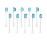 eufeifeiegds Brush Heads Adapted to HX3/HX6/HX8/HX9 Series Electric Toothbrush Head Soft Nozzles Vacuum Sealed Packaged(10pcs WhiteBlue)