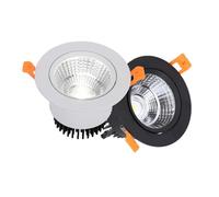 eufeifeiegds High-performance Embedded LED Downlight Angle Adjustable 5W7W9W12W15W18W COB Anti-Glare Dimmable Ceiling Light Spotlights CRI＞92(Cold white 6000K,WHITE_15W DIMMABLE)