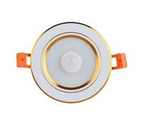 eufeifeiegds LED Ceiling Light Smart Home Motion Sensor Tube 5W 7W 9W 12W Corridor Staircase Car Factory Children's Room Panel(Gold,12w warm white)
