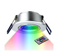 eufeifeiegds LED Ceiling Spot Lamp Down Lights 3W RGB With Remote Recessed light Bulbs AC220V Downlight Birthday party Colorful lights(Cold white)
