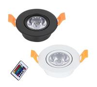 eufeifeiegds LED Spot Light Downlight RGB 3W Dimmable DC12V Recessed Ceiling Cabinet Showcase Lamp 220V Led Bulb With Remote Control(Warm White,WHITE_3W DC12V)