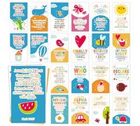 EUFJDKSL 60 Inspirational Prayer Cards for Kids with Assorted Bible Verses, Mini Religious Encouragement Scripture Cards for Children Kid’s Bible Studies, Christian Gifts, Daily Devotional