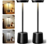 Eufrozy 2 Pack Rechargeable Cordless Table Lamps, Battery Operated Table Lamps, LED Wirless Touch Lamps, Stepless Dimming, 3 Color Modes, USB Desk Light for Indoor/Outdoor/Bedside/Home