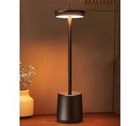 Eufrozy Cordless LED Lamps Rechargeable, Portable Outdoor Lamp 4400mAh Battery Operated 3 Color Touch Dimmable Wireless Table Lamp Black for Dining Table Restaurant Bedroom Bedside