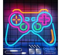 Eufrozy Gaming Neon Sign, LED Neon Light Sign Gamepad - USB Powered Dimmable with 10 Brightness Levels & Memory Function, 38 * 28 cm Acrylic Neon Light for Wall Decor, Boys Bedroom, Birthday Gifts
