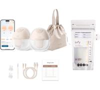 eufy Breast Pump E10, with eufy Breast Milk Storage Bag with Temperature Sensing Color Change,120 Pcs Milk Storing Bags for Breastfeeding, Double Sealing, Self-Standing