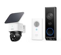 Eufy E340 2K Dual Camera Smart Doorbell 8 GB Storage & SoloCam S340 3K WiFi Security Camera 8 GB Storage Bundle, Black