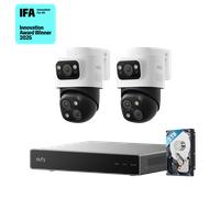 eufy Security PoE NVR CCTV Camera Systems S4 Max, 4K UHD Triple-Lens Bullet-PTZ Cam with 2TB Hard Drive, 360° PTZ, Smart Video Finder, Cross-Cam Tracking, Red & Blue Lights, 24/7 Recording, IP65