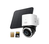 eufy Security 4G LTE Cam S330, 4K Cellular Wireless Security Camera, Pan and Tilt, Solar Powered, 4G and Wi-Fi Duo-Mode, AI Human/Vehicle Tracking, with SIM Card and 32GB SD Card