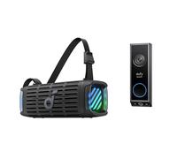 eufy Security Anker Smart Home & Sound Bundle Video Doorbell E340 Dual-Camera 2K Doorbell + soundcore Boom 3i Bluetooth Speaker, Smart Security and Powerful Outdoor Audio in One