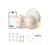 eufy Security Breast Pump S1 Pro, Heated Wearable, Slim Hands-Free with Industry-Leading HeatFlow Tech, Wireless Charging Case, App-Controlled OptiRhythm, Hospital-Grade Suction, in-Bra Use