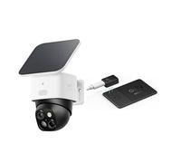 eufy Security Camera Outdoor Solar Security Camera Outdoor Wireless, with SmartTrack Card E30 (Black, 1-Pack),3K Home Security Camera, 360° Surveillance, 2.4 GHz Wi-Fi, HomeBase S380 Compatible, No Mo