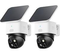 eufy Security Camera Outdoor Wireless, SoloCam S340 (2-cam) | Dual Cameras, Solar Home Security Camera, 3K, 360° Surveillance, No Blind Spots, 2.4 GHz Wi-Fi, No Monthly Fee