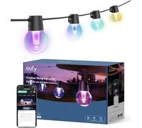 eufy Security Outdoor String Lights E10, 96ft with 30 Smart RGBWW LED Bulbs, Endless AI Light Themes for Christmas Decorations, IP65 Waterproof for Patio, Fence, Balcony, Link with Cameras
