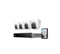 eufy Security PoE NVR CCTV Camera System E41, Wired Outdoor Cam, 4 4K UHD Turret Cams, 122° FOV, Colour Night Vision, 24/7 Recording, AI Detection, Red & Blue Lights, 8 Channel NVR, 2TB HDD, IP67