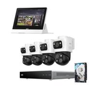 eufy Security PoE NVR CCTV Camera Systems S4 Max with Smart Display E10,4K UHD Triple-Lens Bullet-PTZ Cam with 2TB Hard Drive,Smart Home Hub, 8" Control Panel