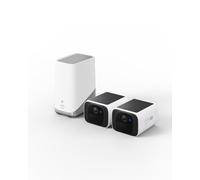 eufy Security S220 SoloCam Solar Security Camera Outdoor Wireless, Continuous Power, 2K Resolution Home Security Camera, 2.4 GHz Wi-Fi, No Monthly Fee, with HomeBase 3 Compatible (2-pack)