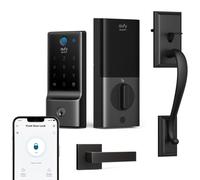 eufy Security Smart Lock C220 Front Door Handle Set, Keyless Entry Deadbolt | Fingerprint Keypad Door Lock with Handle, Built-in Wi-Fi, App Control, Up to 8-Month Battery, IP53 Waterproof, BHMA Certified