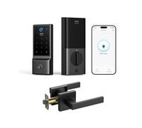 eufy Security Smart Lock Front Door Lever Set, Fingerprint Keypad Door Lock with Handle, Built-in Wi-Fi, App Control, Keyless Entry Deadbolt, 8 Months Battery, IP53 Waterproof, BHMA Certified
