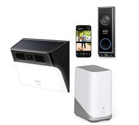eufy Security Solar Wall Light Cam S120 Solar Security Camera+ Video Doorbell E340 with homebase 380,Motion Activated Light, AI Detection, 2K Full HD Wireless Video Doorbell Camera,IP65 Waterproof, S