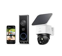 eufy Security Video Doorbell E340 Dual Cameras with SoloCam S340 Dual Cameras Solar Security Camera, Delivery Guard 2K Full HD Wireless Video Doorbell Camera, Battery Powered,Colour Night Vision