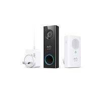 eufy Security Wi-Fi Video Doorbell, 2K Resolution, No Monthly Fees, Local Storage, Human Detection, Wireless Chime Requires Existing Doorbell Wires and Installation Experience, 16-24 VAC, 30 VA