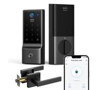 Eufy Smart Lock C220 with Door Lever, Fingerprint Keyless Entry Door Lock, Built-in Wi-Fi, APP Remote, Front Door Deadbolt, 8 Months Battery,