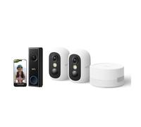 eufy Video Doorbell Camera Wireless C30 & eufyCam C35 2 Pack with HomeBase Mini (Bundle)