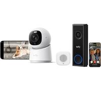 eufy Video Doorbell Camera Wireless C30 with Chime 2, with eufy security camera E30 Indoor Security Camera 4K Dog/Pet Camera/Baby Monitor, No Subscription, 360° Pan &Tilt
