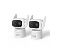 eufy Wired Cam C31 2-Pack, 360° Coverage with Pan and Tilt, Indoor and Outdoor, Dual Antenna, Color Night Vision, Local Storage, No Monthly Fee, AI Human/Vehicle/Pet/Cry Detection, 24/7 Recording