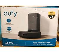 eufy X8 Pro Robot Vacuum Cleaner with Mop and Self-Empty Station, Twin-Turbine™ 2× 4000Pa Suction, Active Detangling™ Roller Brush, and iPath™ Laser Navigation for Pet Hair