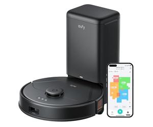 eufy X8 Pro Robot Vacuum Cleaner with Mop and Self-Empty Station, Twin-Turbine™ 2× 4000Pa Suction, Active Detangling™ Roller Brush, and iPath™ Laser Navigation for Pet Hair