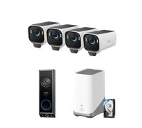 eufyCam S3 Pro 4-Cam Kit + Video Doorbell E340 + 1 TB Hard Drive white