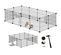 EUGAD Pet Playpen, Rabbit Run with Door, Modular Playpen for Small Animals,Encrypted Wire Mesh Panels 1.5cm Wire Spacing,Indoor DIY Metal Pet Fence for Rabbit,Hamster,Guinea Pig,Turtle,Hedgehog