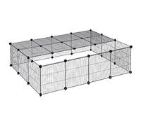 EUGAD rabbit run guinea pig run hamster playpen bunny puppy enclosure exercise fence with roof diy black 22 Panels (35x35cm/panel) 147 x 111 x 37 cm 0012WL