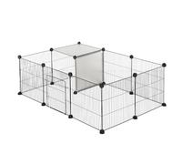 EUGAD Rabbit Run, Pet Fence with Door, DIY Pet Playpen 20 Panels 35x35cm