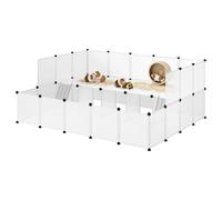 EUGAD Rabbit Run, Small Animal Playpen, Plastic Pet Playpen 43 Panels | 35x35cm, DIY Small Animal Playpen, Run Enclosure, Pet Fence for Puppy, Hamster, Guinea Pig,Turtle,Hedgehog 181x145x72cm
