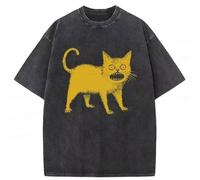EUgangdiude Whimsical Animal Print T-Shirts Playful Cat and Duck Designs