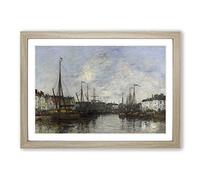 Eugene Boudin Brussels Harbour Framed Print | A2 Oak Framed Wall Art | Ready to Hang | Modern Nature Picture | Living Room Bedroom Lounge Office