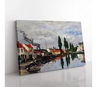 Eugene Boudin The Lake town Classic Painting Canvas Wall Art Print Ready to Hang, Framed Picture for Living Room Bedroom Home Office Décor, 60x40 cm (24x16 Inch)