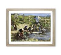 Eugene Boudin Washing in the Stream Classic Painting Framed Print | A3 Oak Framed Wall Art | Ready to Hang | Classic Historical Picture | Living Room Bedroom Lounge Office