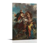 Eugène Delacroix Famous Work (A Turk Surrenders to A Greek Horseman) Print Poster Art Canvas Painting Decor Wall Print Photo Home Modern Decoratives 08x12inch(20x30cm)