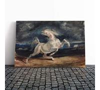 Eugene Delacroix Frightened Horse Canvas Print | Gallery Wrapped 30mm Frame Wall Art | 20x14 inches | Ready to Hang | Modern Animals Picture | Living Room Bedroom Lounge Office